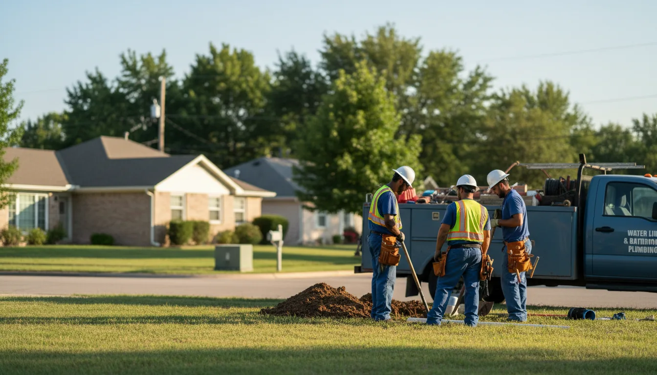 Residential water line and bathroom plumbing service in Waldron, MO